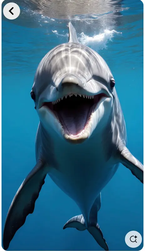 Dolphin Underwater With Open Mouth