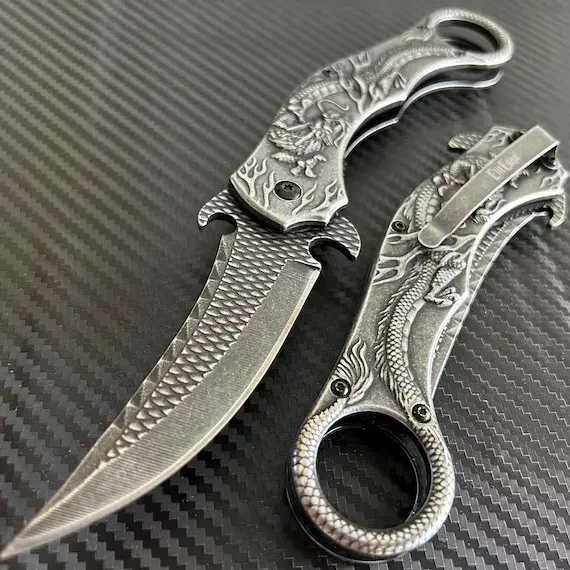 Dragon-themed Knives On Display.