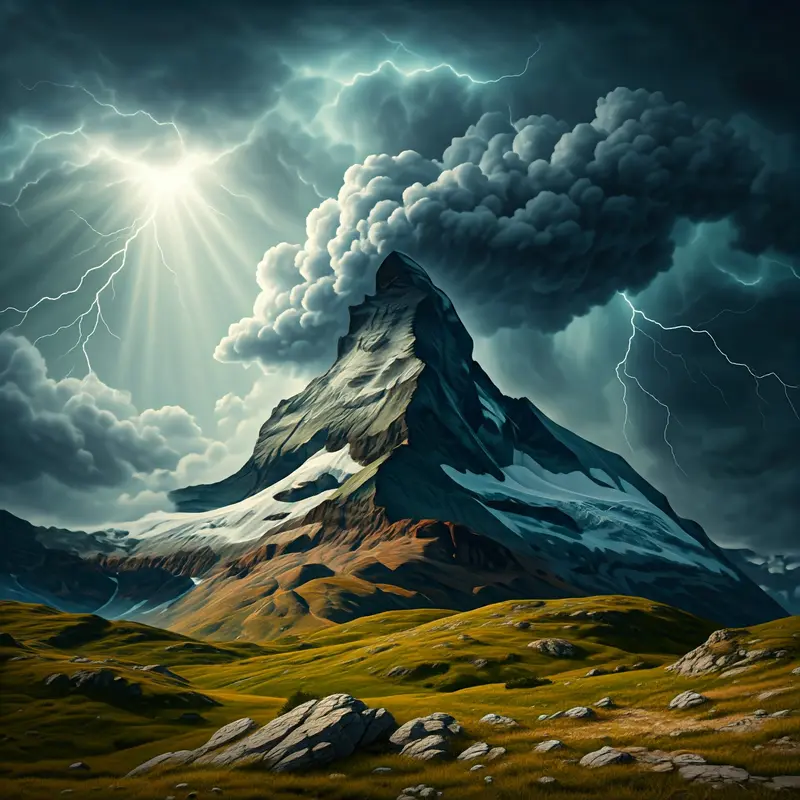 Dramatic Mountain Storm View