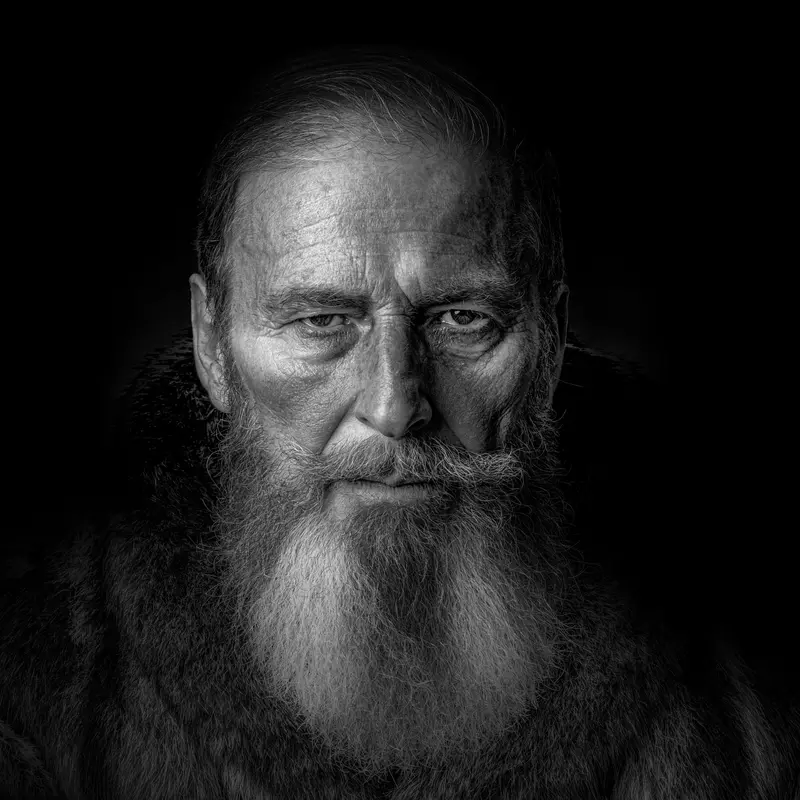 Dramatic Portrait of Bearded Man