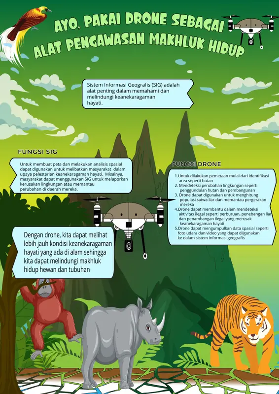 Drone Wildlife Monitoring Illustration