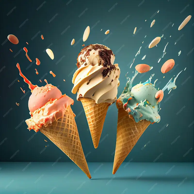 Dynamic Ice Cream Cones Splash