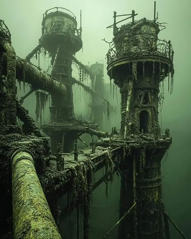 Dystopian Rusted Industrial Structures