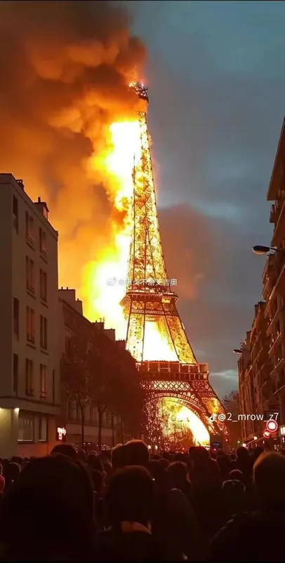 Eiffel Tower Fire Illusion