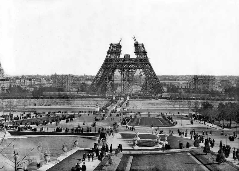 Eiffel Tower Under Construction