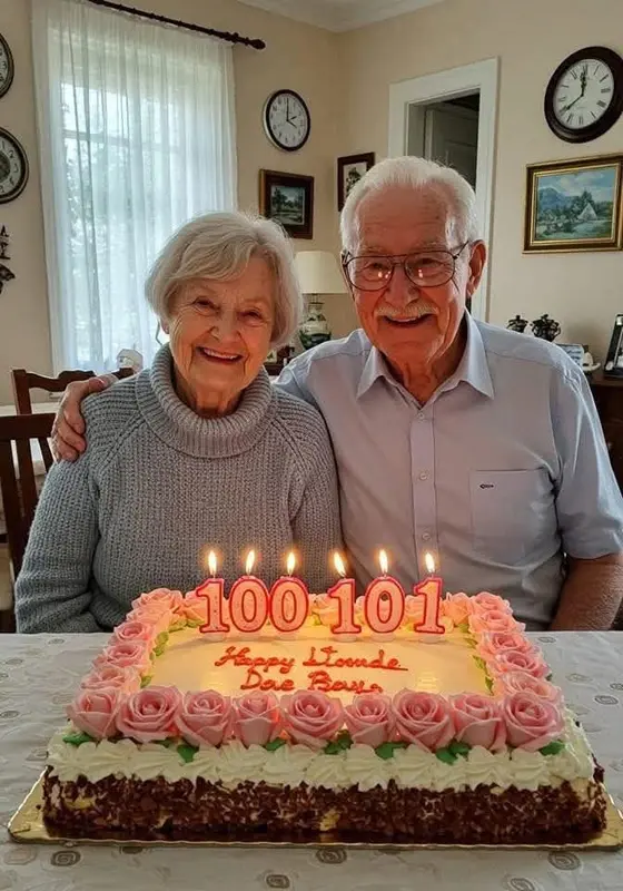 Elderly Couple Birthday Celebration