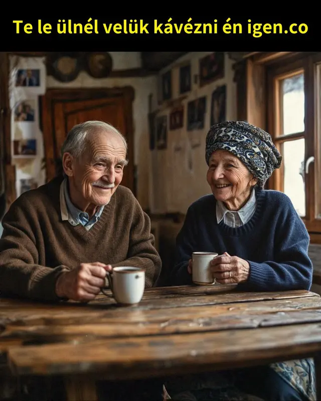 Elderly Couple Drinking Coffee