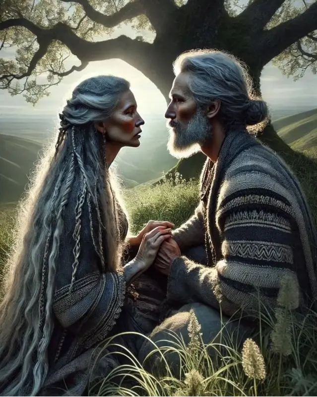 Elderly Couple In Meadow