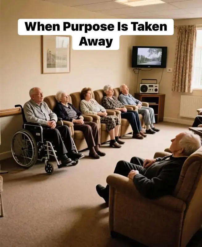 Elderly People Watching TV