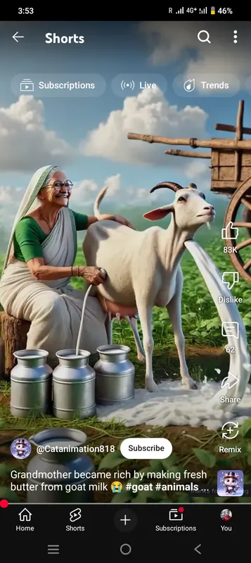 Elderly Woman With Goat