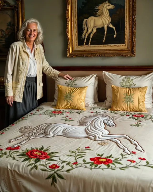 Elegant Bedroom With Horse Decor