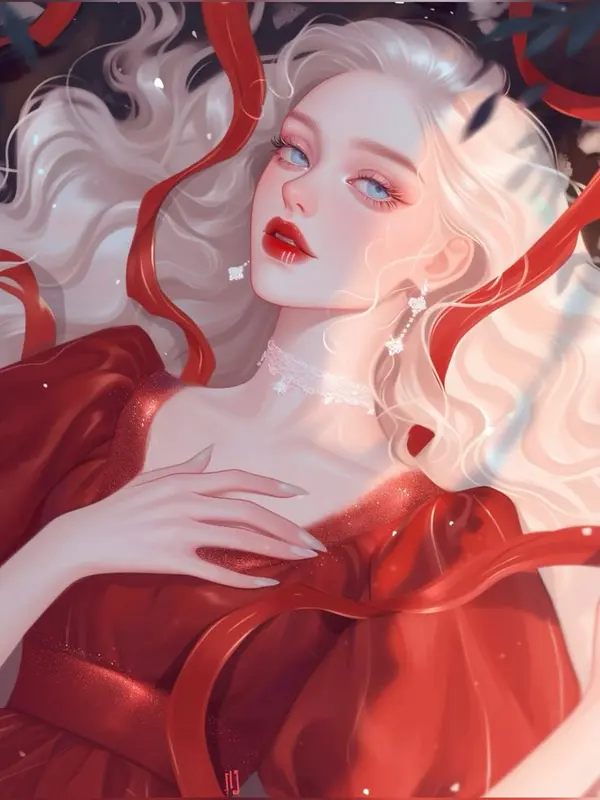 Elegant Woman In Red Dress