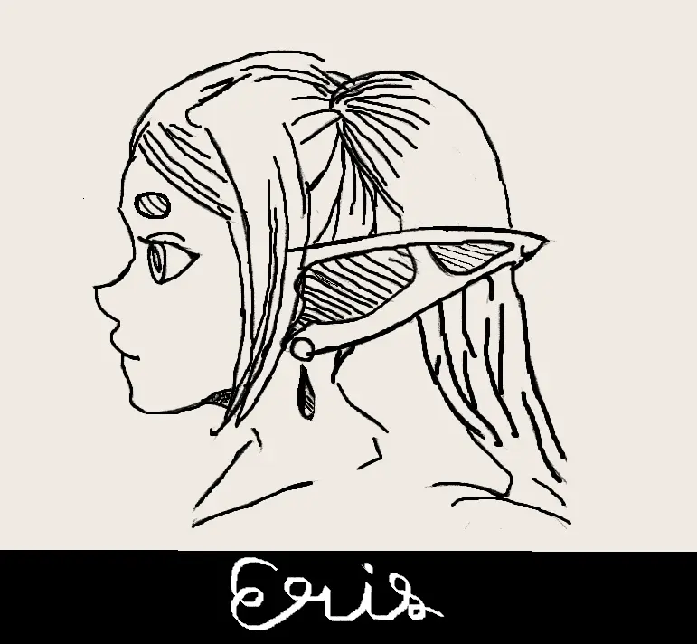 Elf Profile Sketch Illustration