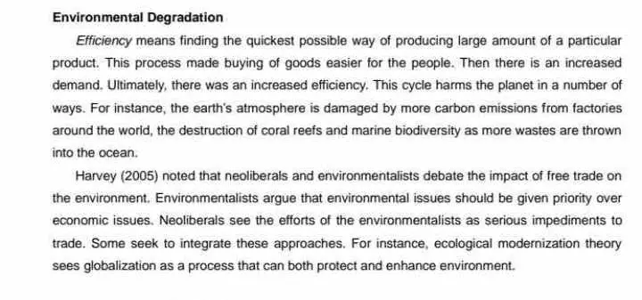Environmental Degradation Text Excerpt