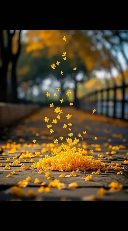 Falling Yellow Flower Petals