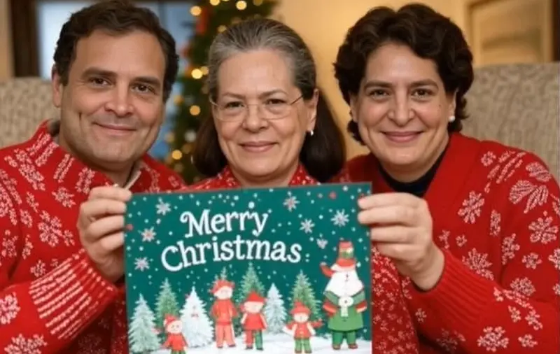 Family Christmas Greeting Photo