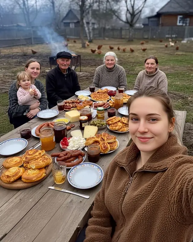Family Outdoor Meal Setting
