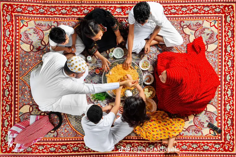 Family Sharing Communal Meal