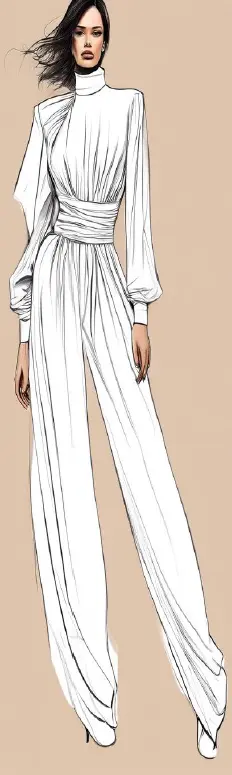 Fashion Illustration White Jumpsuit