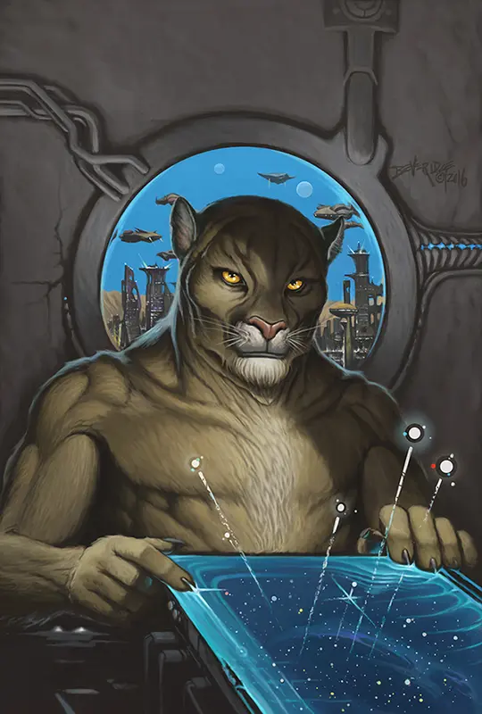 Feline Pilot In Cockpit