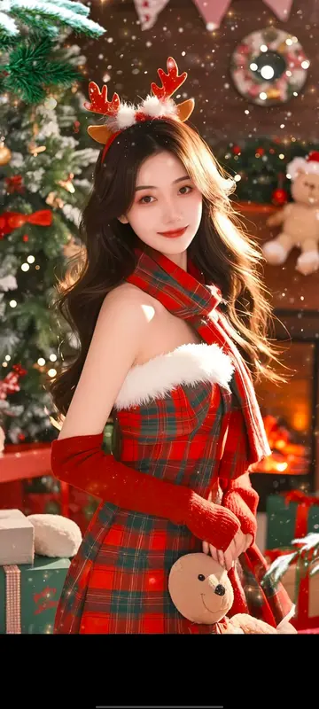 Festive Woman With Antlers