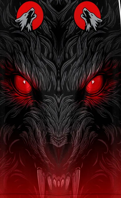 Fierce Wolf Face Illustration