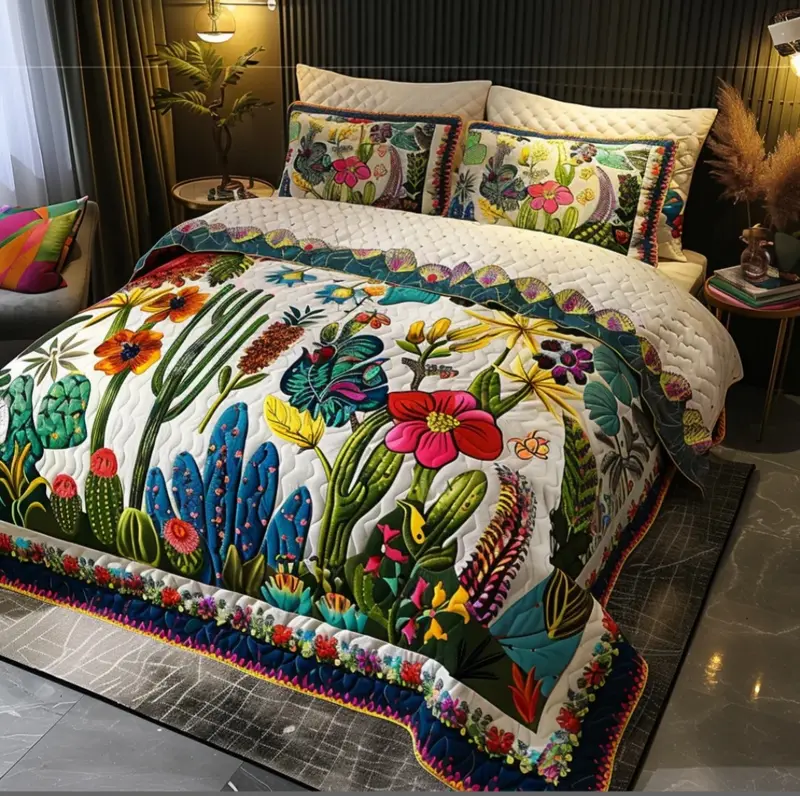 Floral Bedspread In Bedroom