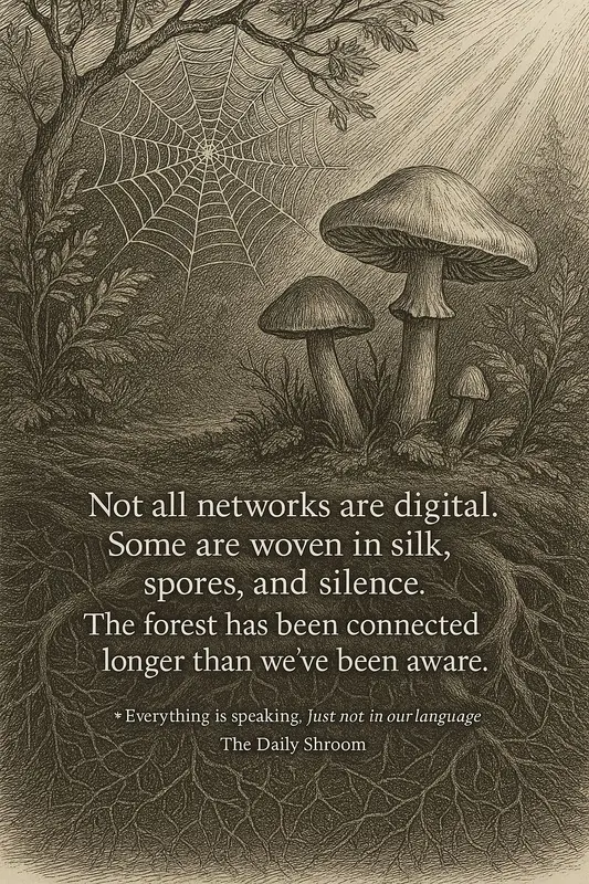 Forest, Mushrooms, Spiderweb, Nature