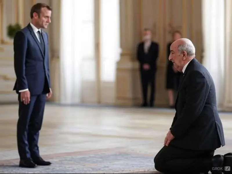 Formal Meeting With Kneeling Figure