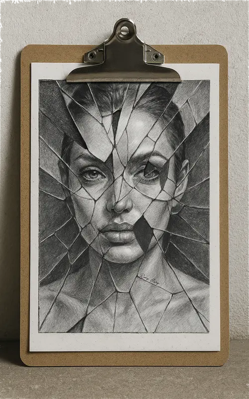 Fragmented Woman Illustration Portrait
