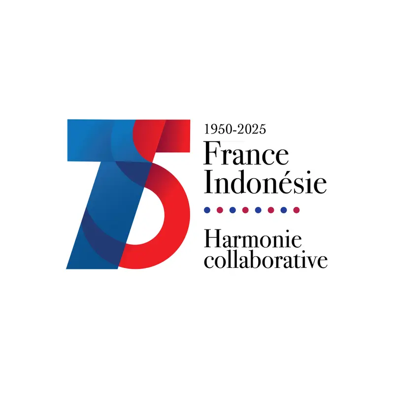 France Indonesia 75th Anniversary Logo
