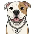 Friendly Dog With Soccer Pendant