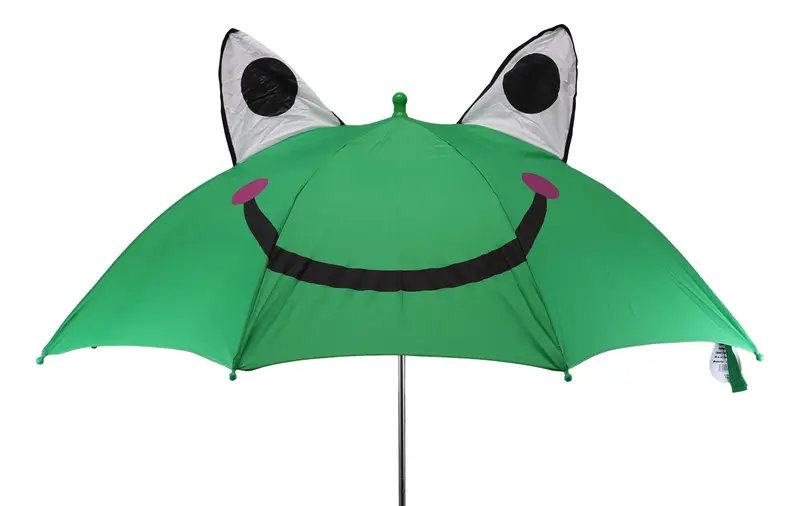 Frog-shaped Green Umbrella Isolated