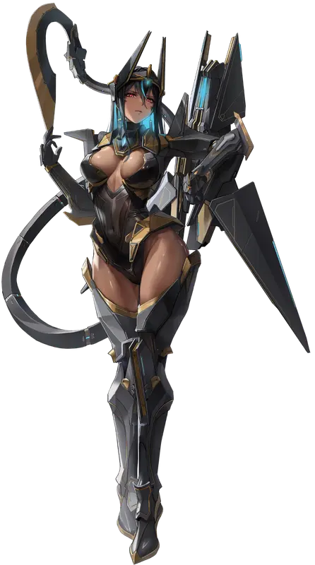 Futuristic Armored Warrior Illustration