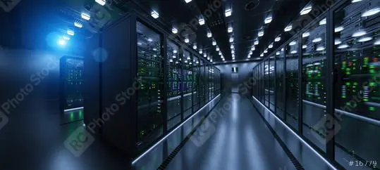 Futuristic Data Center Corridor
