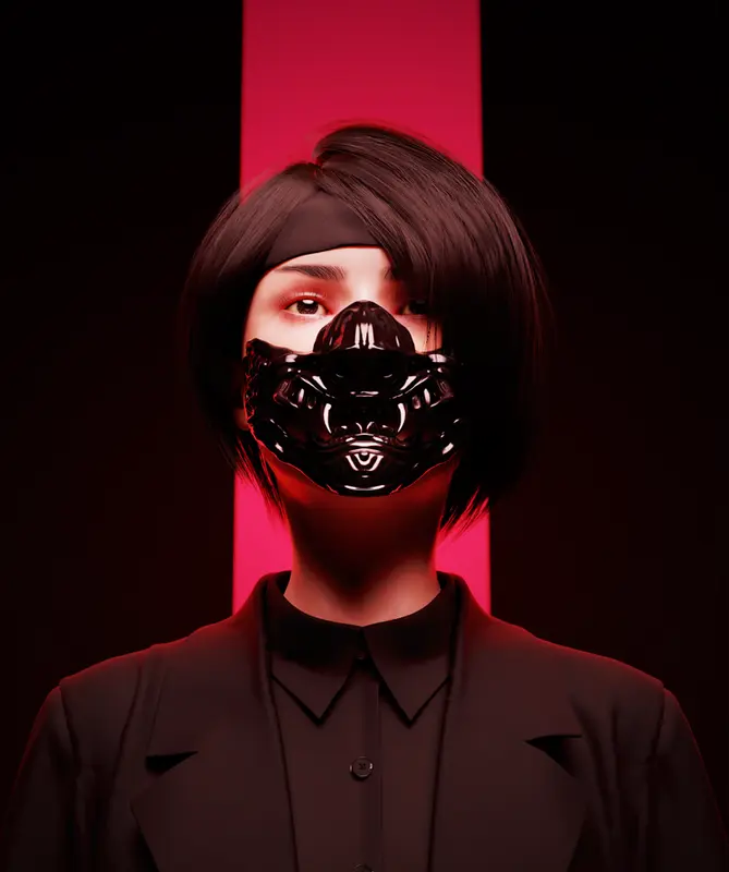 Futuristic Masked Portrait