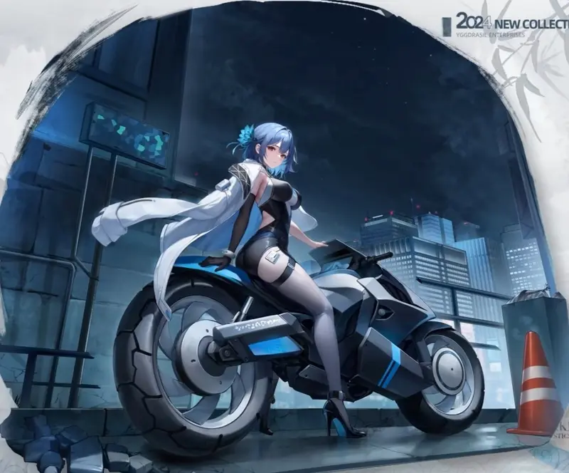 Futuristic Motorcycle Rider Illustration