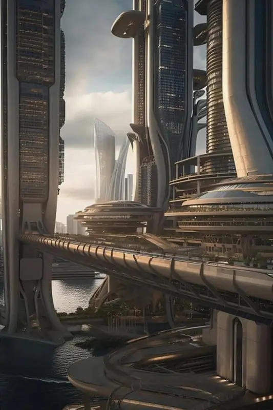 Futuristic Skyscraper Cityscape AI-generated