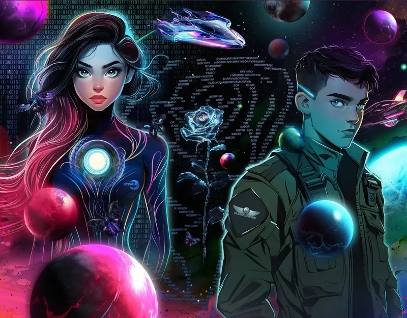 Futuristic Space-themed Portrait