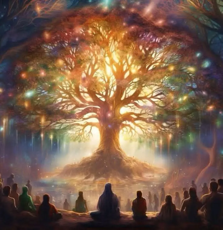Gathering Under Radiant Tree