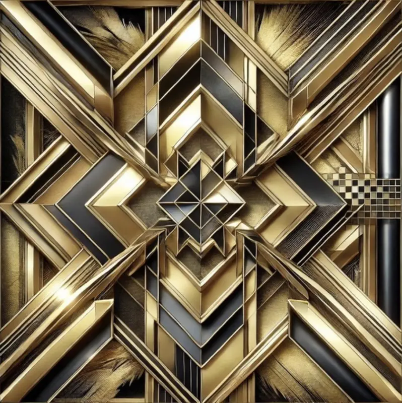 Geometric Metallic Abstract Art