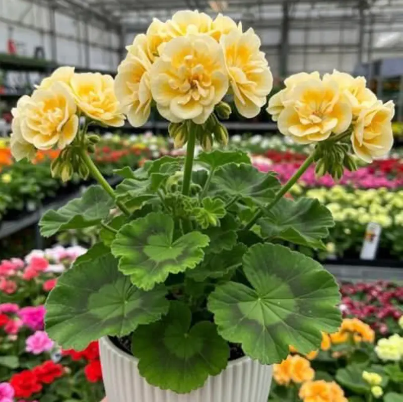 Geranium Plant, Greenhouse Setting