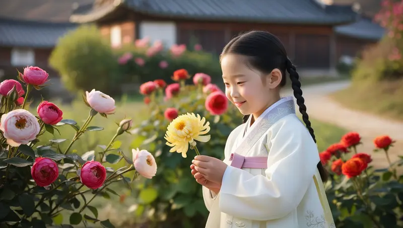 Girl In Traditional Garden