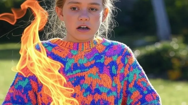 Girl Observing Floating Flame