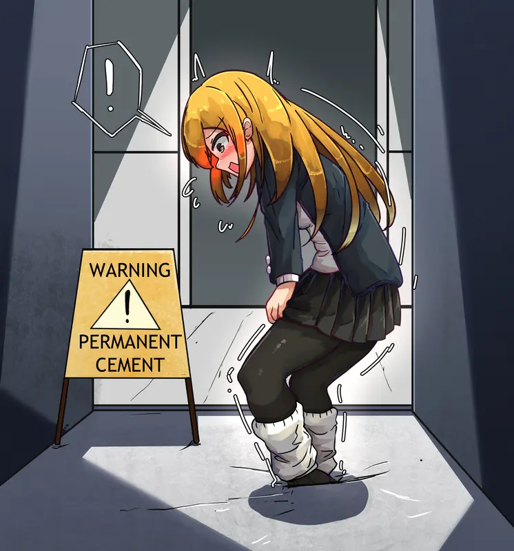 Girl Stuck In Cement