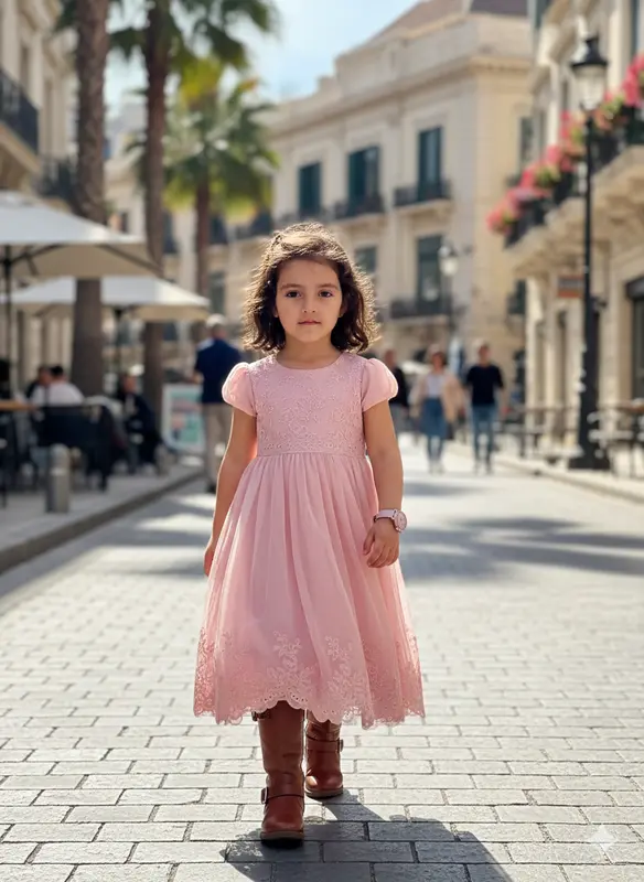 Girl Walking Down Street