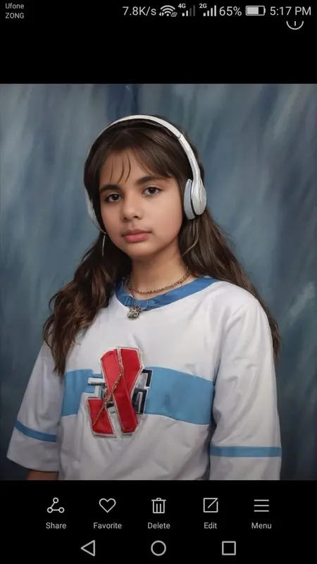 Girl With Headphones Portrait