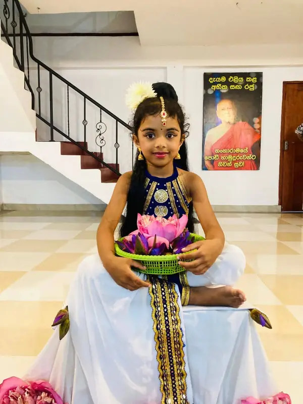 Girl With Lotus Flowers