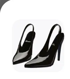 Glossy Black Slingback Heels