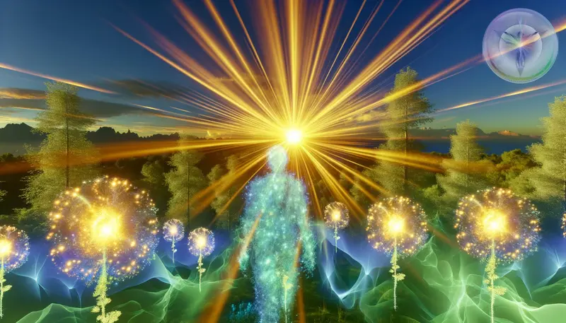 Glowing Humanoid In Luminous Forest